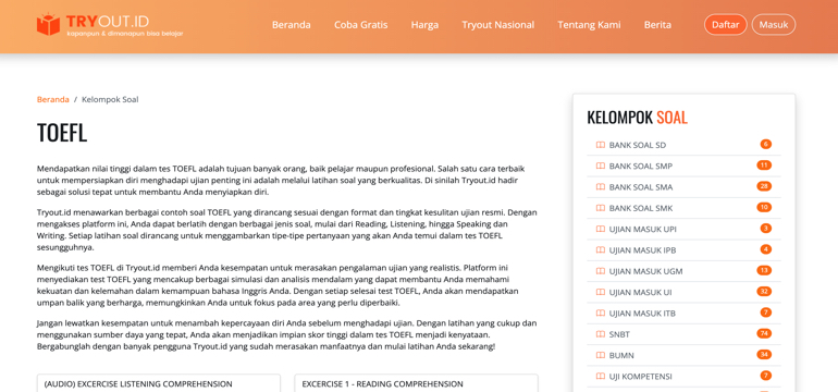 Tes TOEFL Online di Tryout.id: Praktis, Akurat, dan Lengkap dengan Soal Listening